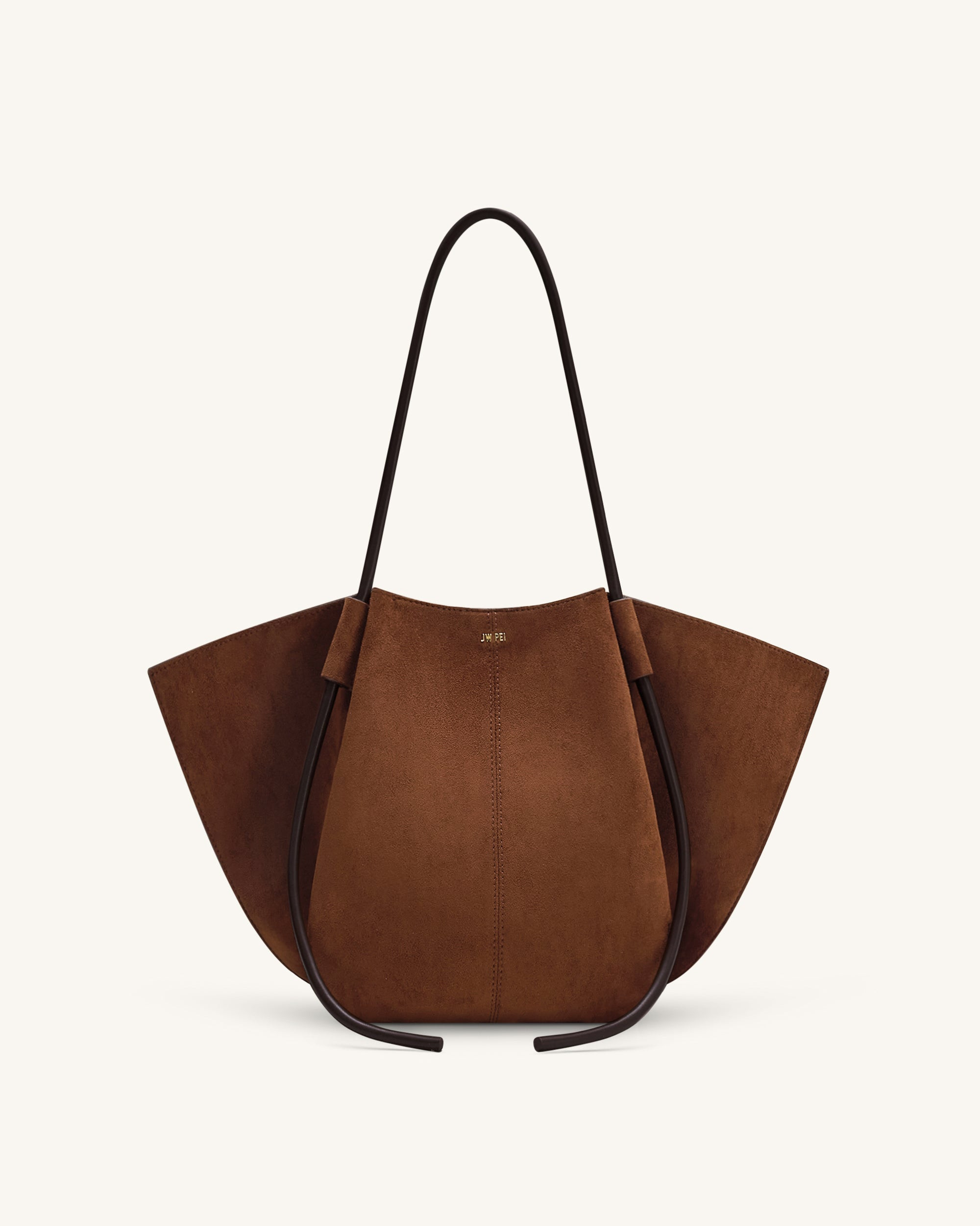 Nala Faux Suede Wide Tote Deep Brown - JW PEI