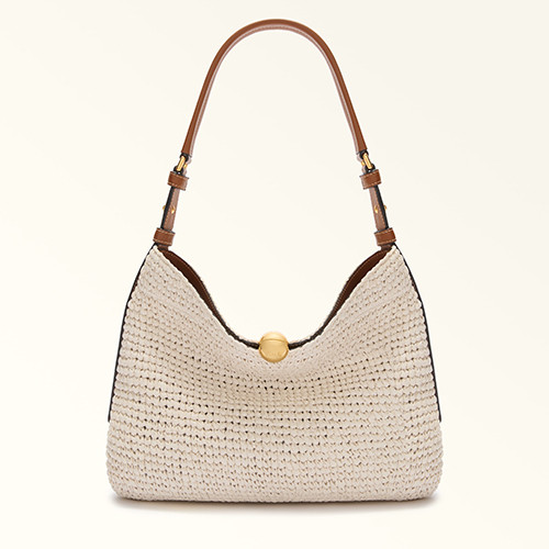 Sfera Soft Shoulder Bag Natural/Cognac - FURLA