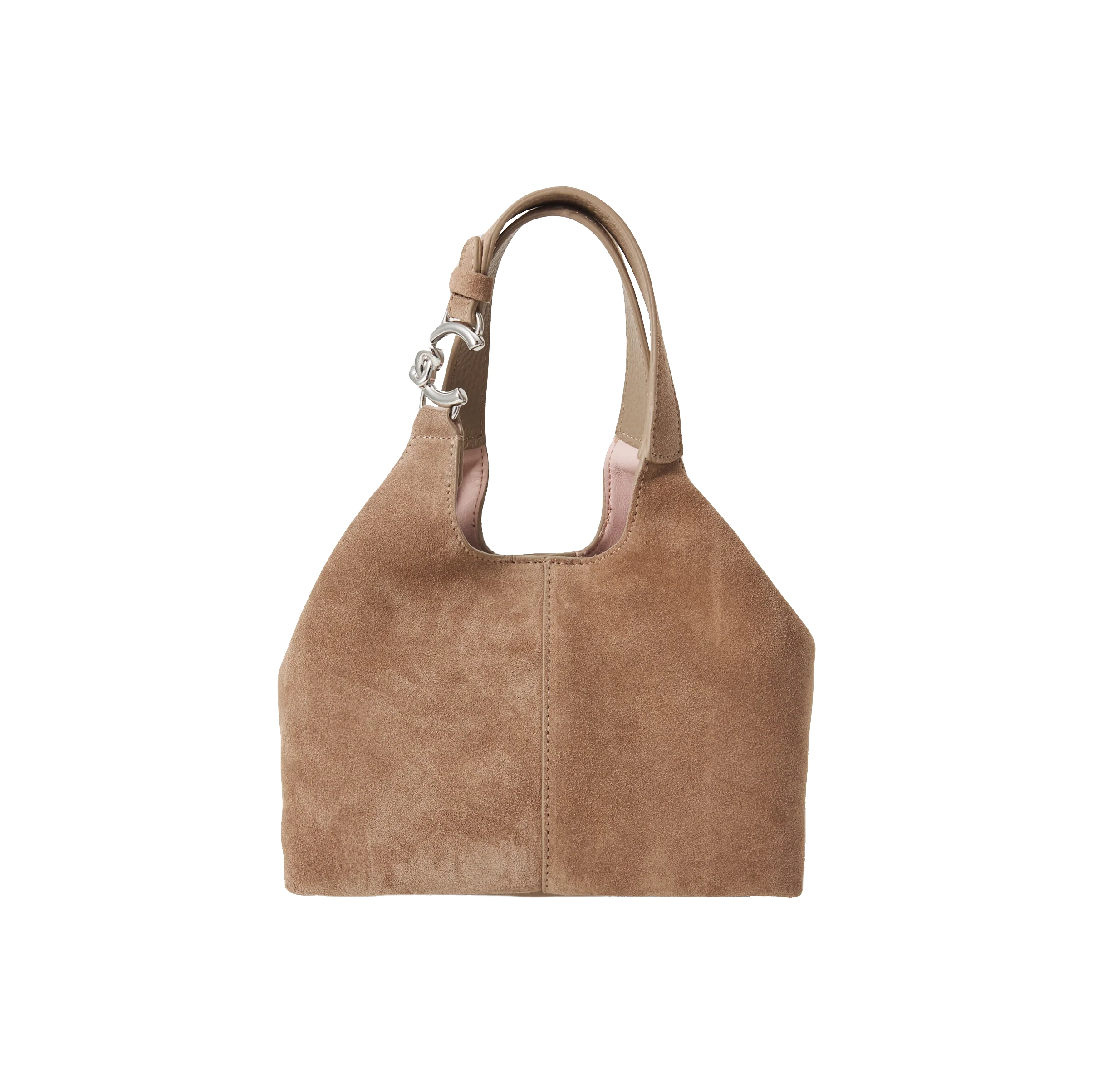 Top Handle With Wallet C-Easy Suede Warm Taupe - COCCINELLE
