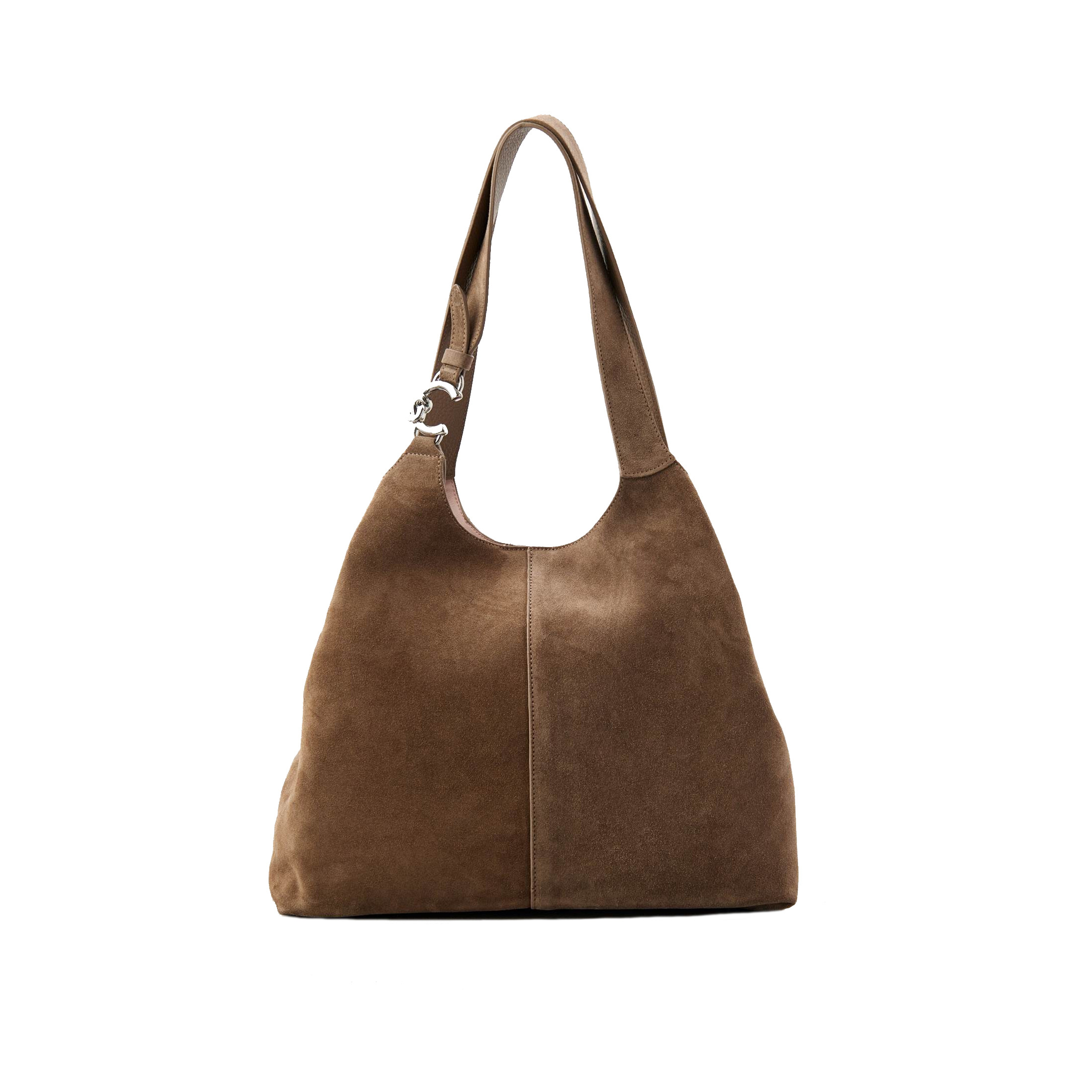 Top Handle With Wallet C-Easy Suede Warm Taupe - COCCINELLE