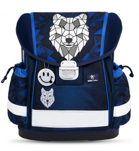 School Backpack Wolf Mosaic Grey - BELMIL