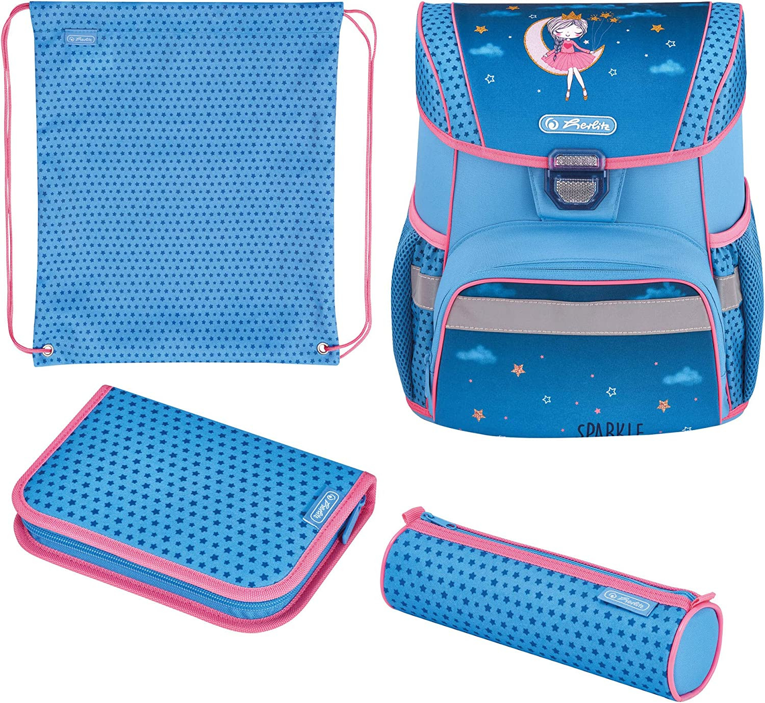 Set School Backpack Moon Lady - Herlitz