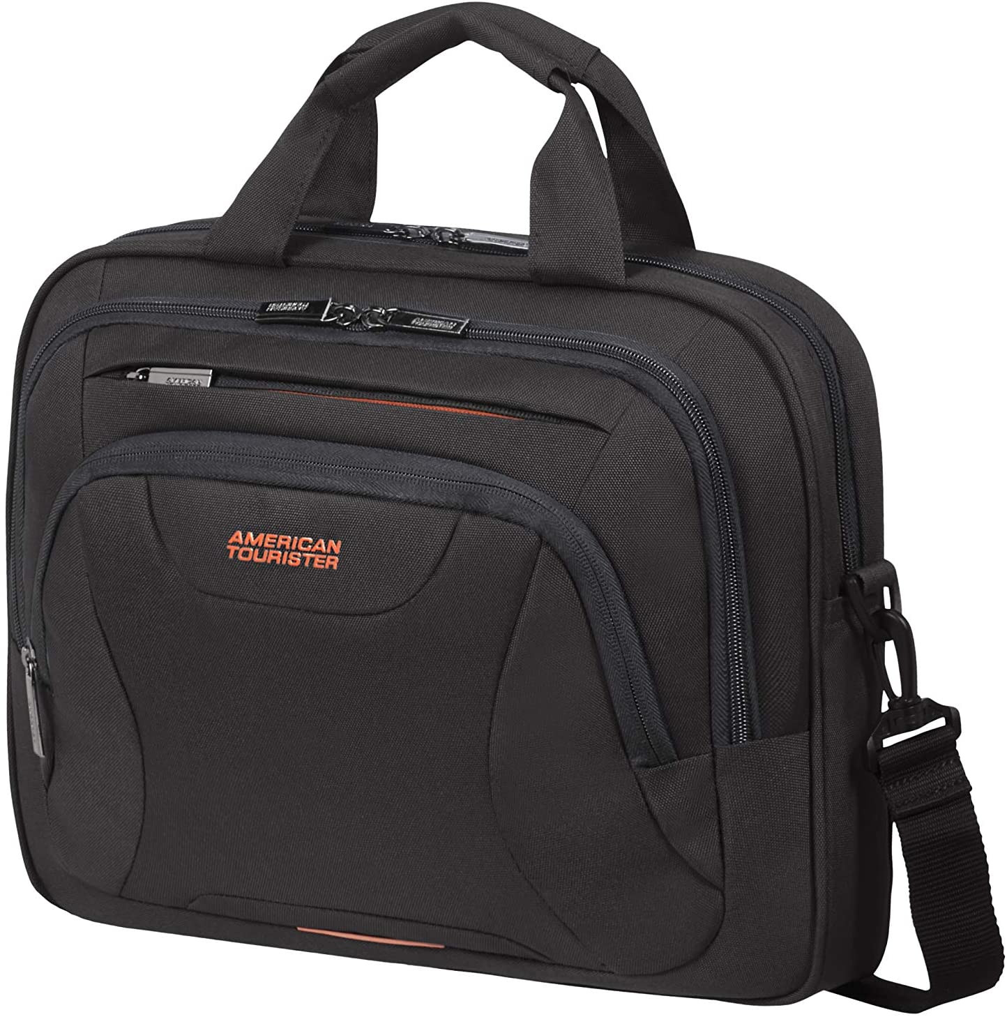 Laptop Bag 33.8-35.8cm/13.3-14.1″ Black / Orange - AMERICAN TOURISTER
