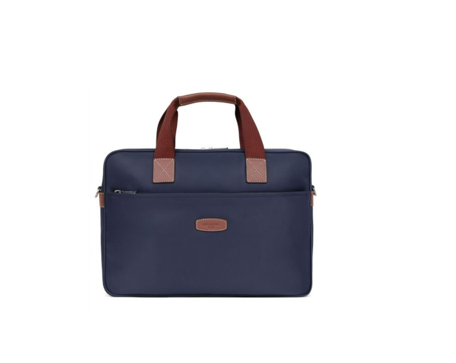 Navy leather deals laptop bag
