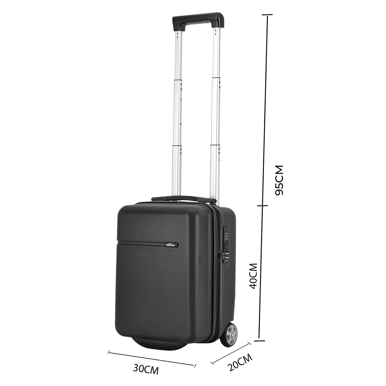 One Hand Luggage 40cm Black - BONTOUR