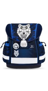 School Backpack Wolf Mosaic Grey - BELMIL