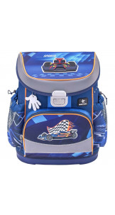 School Backpack Race Car Blue - BELMIL