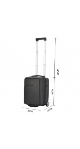One Hand Luggage 40cm Black - BONTOUR