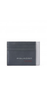 Credit Card Pouch Gray/Black - PIQUADRO