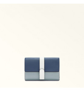 Grazia M Compact Wallet Denim/Cloud - FURLA