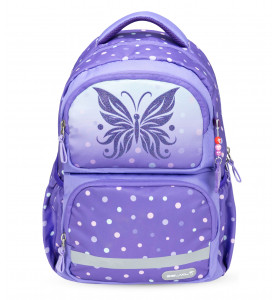 School Backpack Purple Dots Butterfly - BELMIL