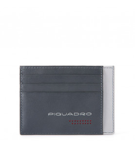 Credit Card Pouch Gray/Black - PIQUADRO